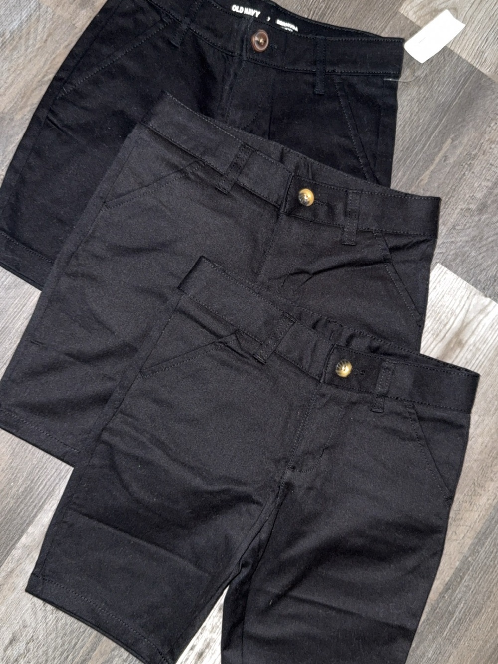 Old Navy + French toast Kids Black Stretch Bermuda Shorts - Set of 3 Bundle